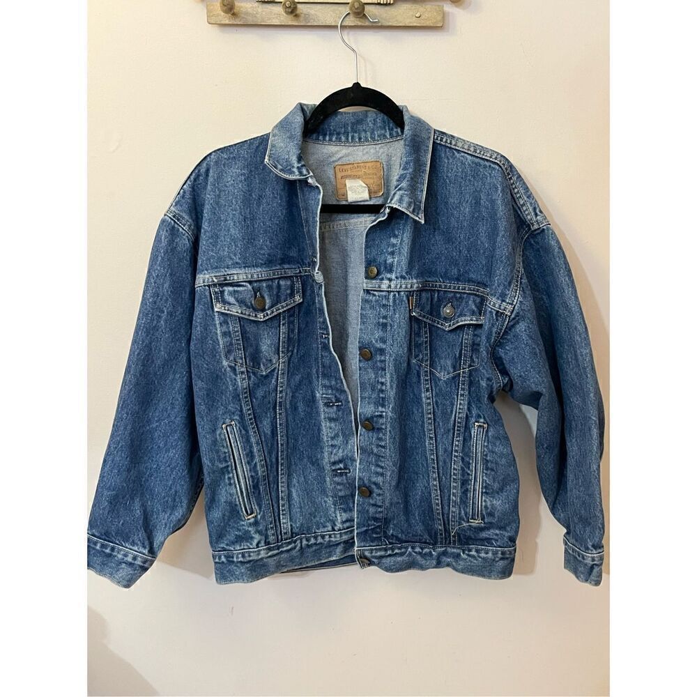 Vintage Levi’s Batwing Label Denim Trucker Jacket M - Picture 1 of 7